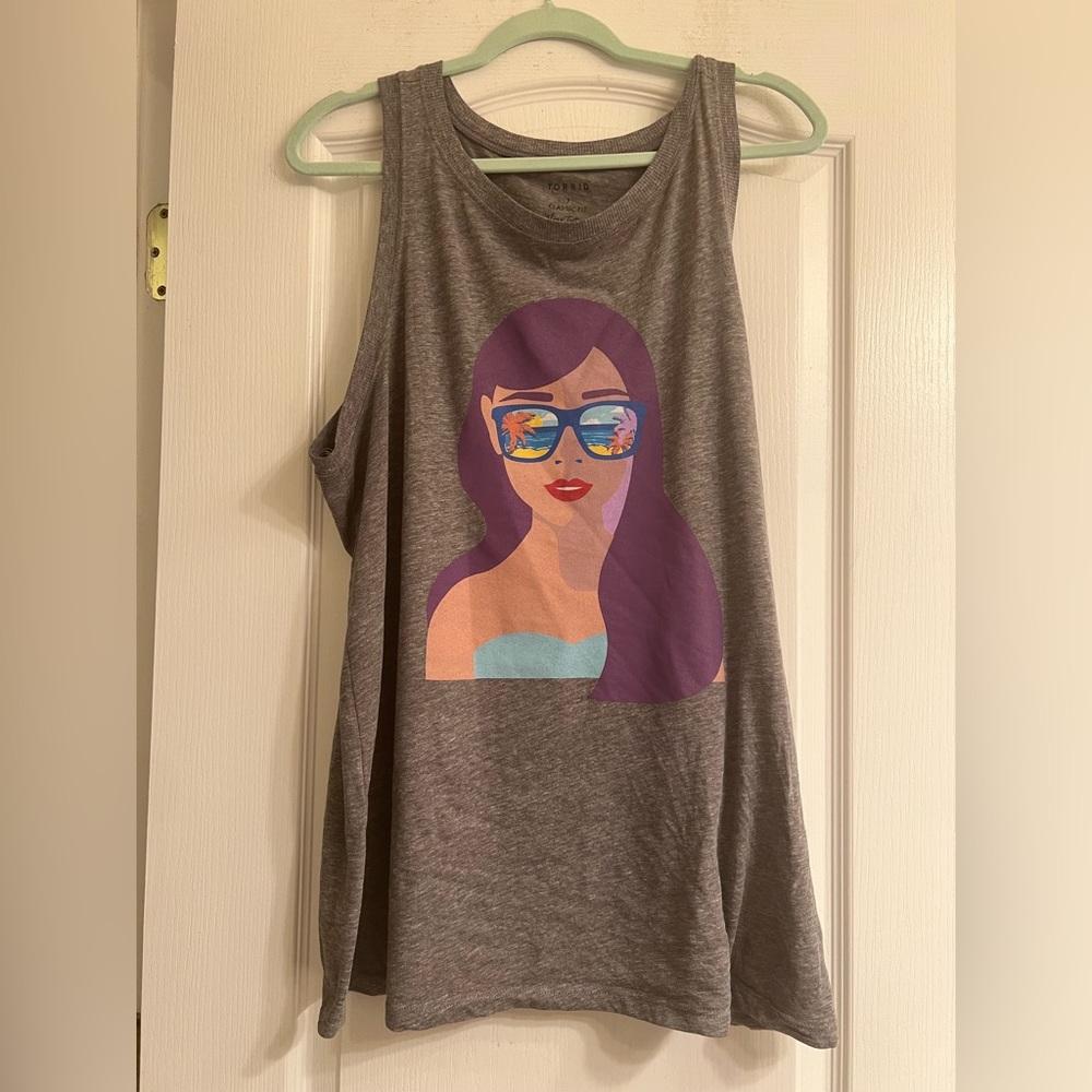 Torrid Grey Sunny Girl Scenic Sunnies Sunglasses Tank Top - size 1